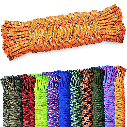 NEU AMZoutdoor® 4mm Paracord 550 Schnur | Paracord Schnur | 7 Kernstränge | Outdoor Ausrüstung | Outdoor Camping | Paracord Schnüre (Blau-Orange, 10 Meter) von AMZoutdoor