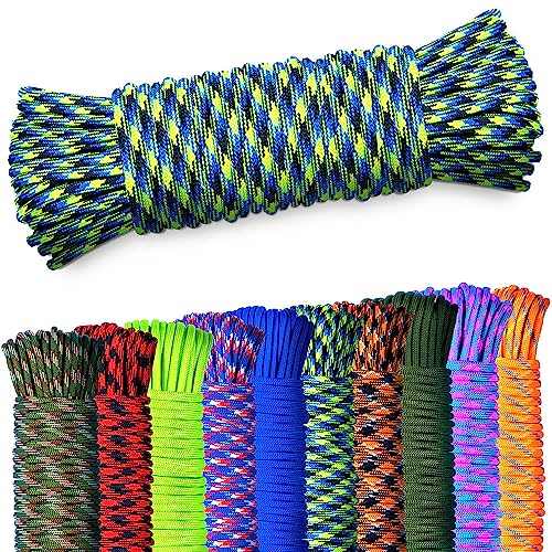 NEU AMZoutdoor® 4mm Paracord 550 Schnur | Paracord Schnur | 7 Kernstränge | Outdoor Ausrüstung | Outdoor Camping | Paracord Schnüre (Schwarz-Gelb-Blau, 10 Meter) von AMZoutdoor