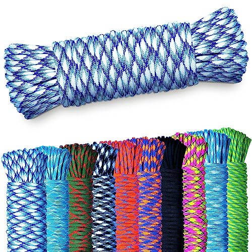 NEU AMZoutdoor® 5,10 oder 15m Paracord 550 Schnur | Paracord Schnur | 7 Kernstränge | Outdoor Ausrüstung | Outdoor Camping | Paracord Schnüre für Hundehalsband | Hundeleine (Lila-Weiß, 5 Meter) von AMZoutdoor