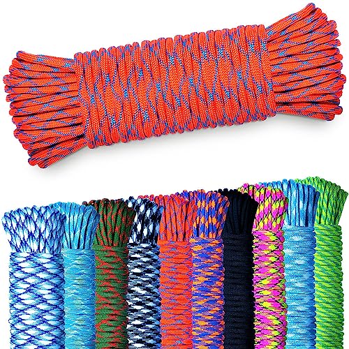 NEU AMZoutdoor® 5,10 oder 15m Paracord 550 Schnur | Paracord Schnur | 7 Kernstränge | Outdoor Ausrüstung | Outdoor Camping | Paracord Schnüre für Hundehalsband | Hundeleine (Rot-Blau, 5 Meter) von AMZoutdoor