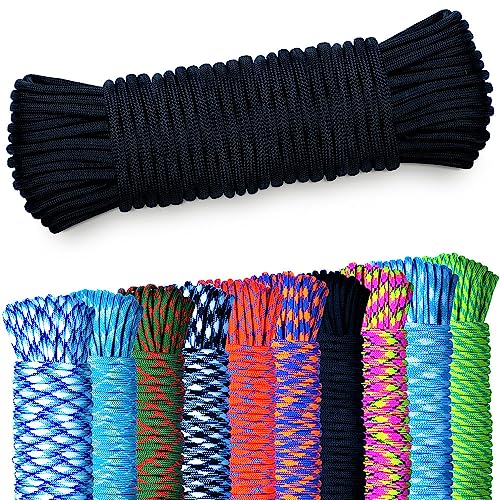 NEU AMZoutdoor® 5,10 oder 15m Paracord 550 Schnur | Paracord Schnur | 7 Kernstränge | Outdoor Ausrüstung | Outdoor Camping | Paracord Schnüre für Hundehalsband | Hundeleine (Schwarz, 5 Meter) von AMZoutdoor