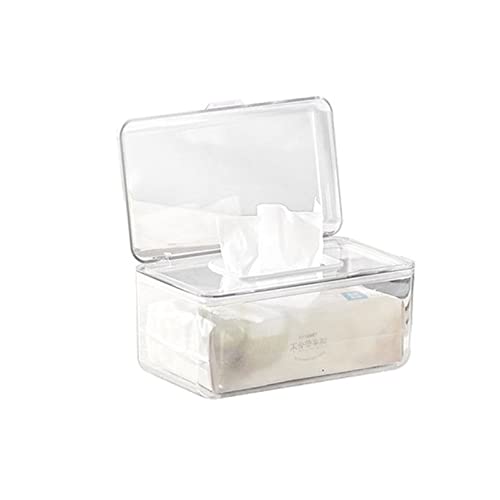 AMair Aufbewahrungskiste Kunststoff Transparente Maske Aufbewahrungsbox Haushaltswohnzimmer Gewebebox Moderne Einfache Tücher Lagerung mit Frühling Aufbewahrungskiste (Size : Clear) von AMair