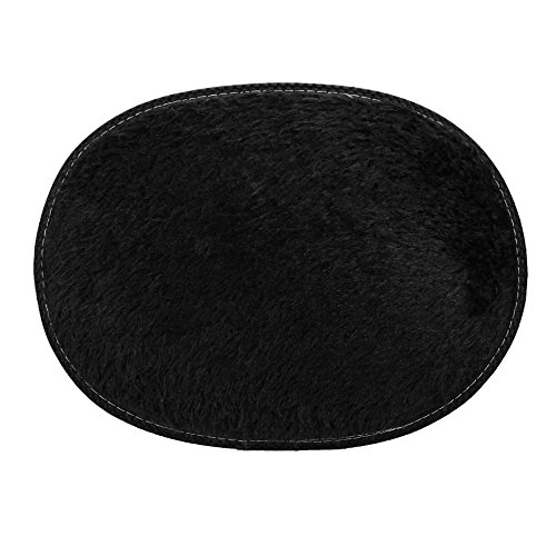 Rutschfeste Eingang Bodenmatte Fußmatte Für Wohnzimmer Schlafzimmer Bad Teppiche 30 * 40 cm Anti-Rutsch Fluffy Shaggy Bereich Teppich Home Schlafzimmer Badezimmer Boden Tür Matte (Black, 30*40cm) von AMhomely