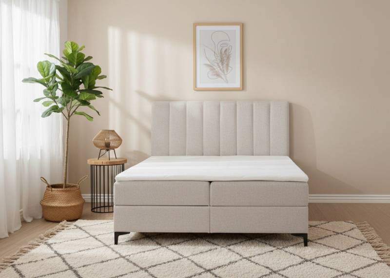 AN FURNITURE STORE Boxbett SIENA mit zwei seitlichen Bettkästen, Topper und Bonellmatratze H3 (160 x 200), zwei seitliche Bettkästen, Topper und Bonellmatratze von AN FURNITURE STORE