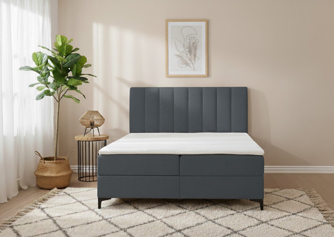 AN FURNITURE STORE Boxbett SIENA mit zwei seitlichen Bettkästen, Topper und Bonellmatratze H3 (160 x 200), zwei seitliche Bettkästen, Topper und Bonellmatratze von AN FURNITURE STORE