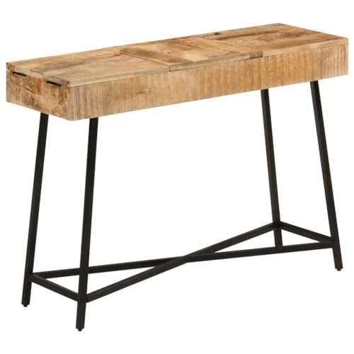 AN IDEAL 105x35x75 cm, massives raues Mangoholz und Eisen, Set, Schminktisch mit Ablageflächen und Schublade, Schlafzimmermöbel AN IDEAL 105x35x75 cm, massives raues Mangoholz und Eisen, Set, Schminktisch mit Ablageflächen und Schublade, Schlafzimmermöbel von AN IDEAL