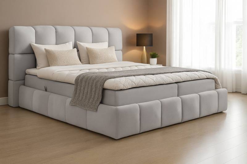 AN-MOEBEL4U Boxbett mit Bonell oder - Taschenfederkernmatratze, Topper, Bettkasten (Bett mit zwei seitlich zu öffnenden Bettkästen), Boxspringbett mit Topper und Matratze von AN-MOEBEL4U