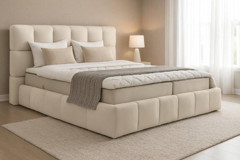 AN-MOEBEL4U Boxbett mit Bonell oder - Taschenfederkernmatratze, Topper, Bettkasten (Bett mit zwei seitlich zu öffnenden Bettkästen), Boxspringbett mit Topper und Matratze von AN-MOEBEL4U