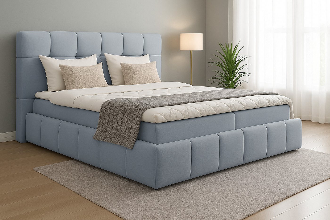 AN-MOEBEL4U Boxbett mit Bonell oder - Taschenfederkernmatratze, Topper, Bettkasten (Bett mit zwei seitlich zu öffnenden Bettkästen), Boxspringbett mit Topper und Matratze von AN-MOEBEL4U