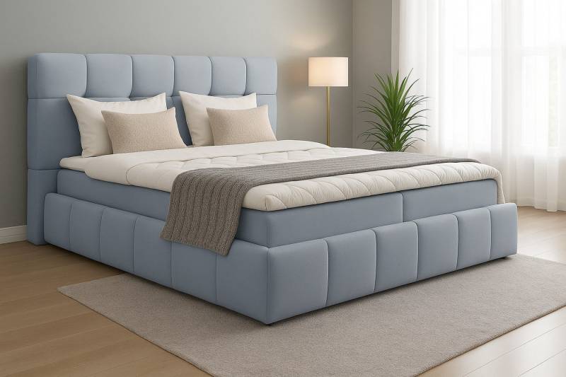 AN-MOEBEL4U Boxbett mit Bonell oder - Taschenfederkernmatratze, Topper, Bettkasten (Bett mit zwei seitlich zu öffnenden Bettkästen), Boxspringbett mit Topper und Matratze von AN-MOEBEL4U