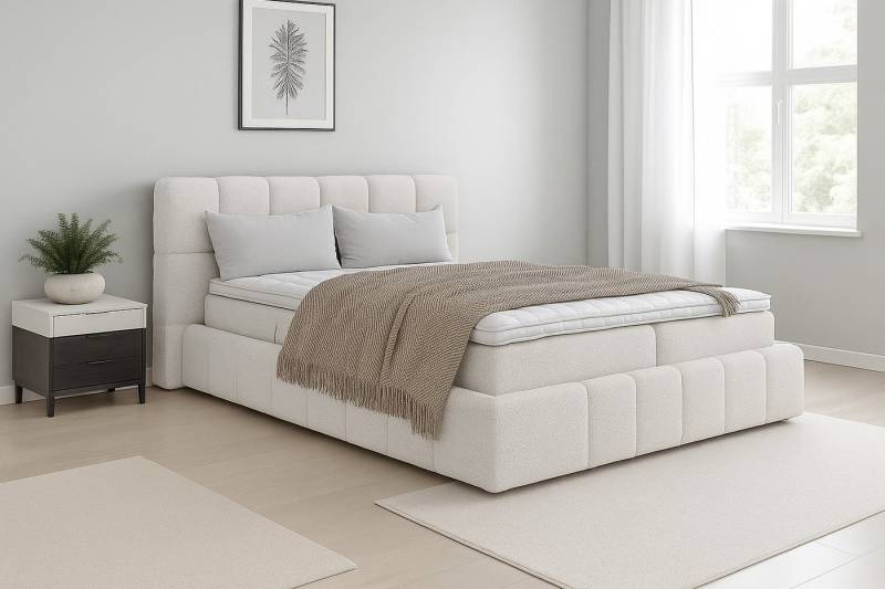 AN-MOEBEL4U Boxbett mit Bonell oder - Taschenfederkernmatratze, Topper, Bettkasten (Bett mit zwei seitlich zu öffnenden Bettkästen), Boxspringbett mit Topper und Matratze von AN-MOEBEL4U