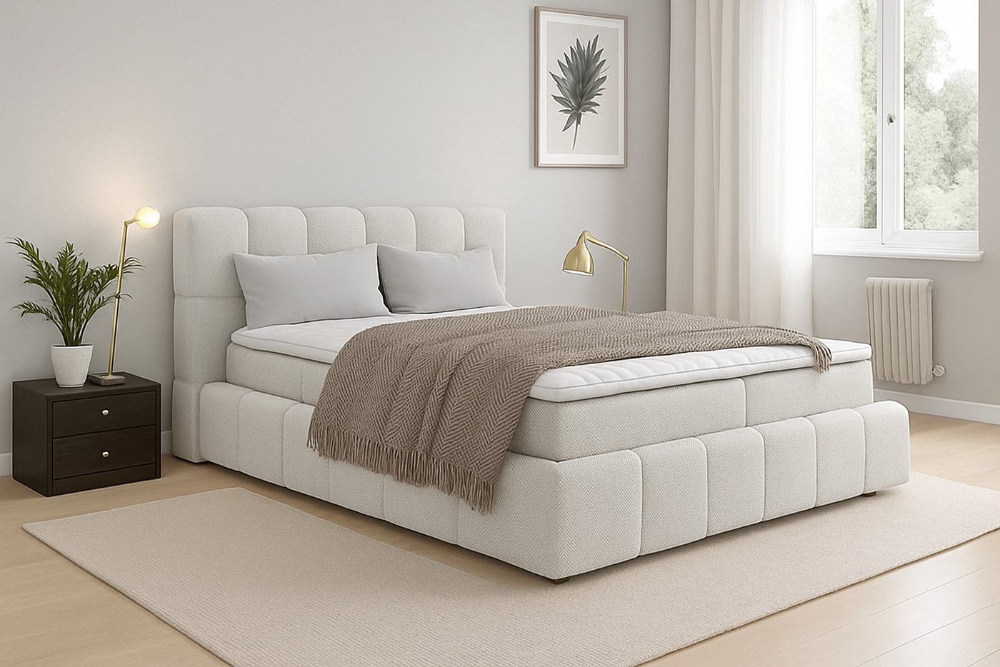 AN-MOEBEL4U Boxbett mit Bonell oder - Taschenfederkernmatratze, Topper, Bettkasten (Bett mit zwei seitlich zu öffnenden Bettkästen), Boxspringbett mit Topper und Matratze von AN-MOEBEL4U