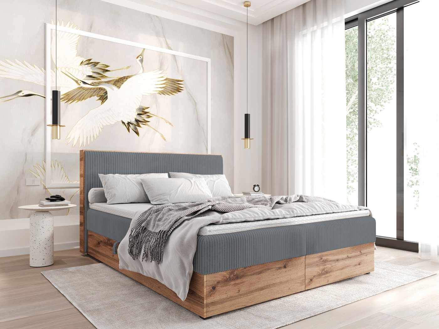 AN-MOEBEL4U Boxspringbett Boxspringbett TESSA in Stoff Cord, hochwertiger Topper aus hochelastischem Schaumstoff AN-MOEBEL4U Boxspringbett Boxspringbett TESSA in Stoff Cord, hochwertiger Topper aus hochelastischem Schaumstoff von AN-MOEBEL4U