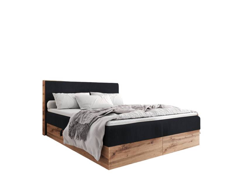 AN-MOEBEL4U Boxspringbett Boxspringbett TESSA in Stoff Cord, hochwertiger Topper aus hochelastischem Schaumstoff von AN-MOEBEL4U