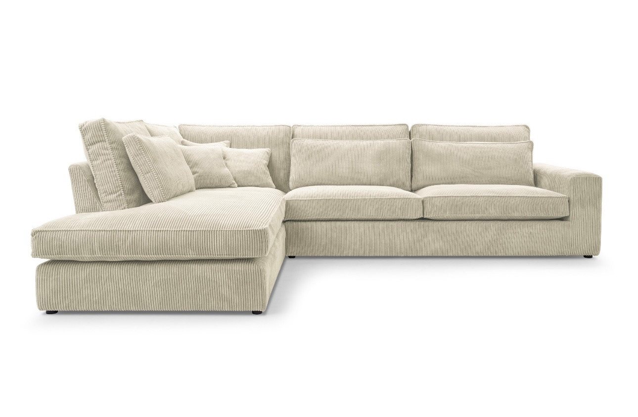 AN-MOEBEL4U Ecksofa COMFORTO STANDARD CORD 314 x 224 cm, Schaumstoffpolsterung T30 mit Wellenfederkern von AN-MOEBEL4U