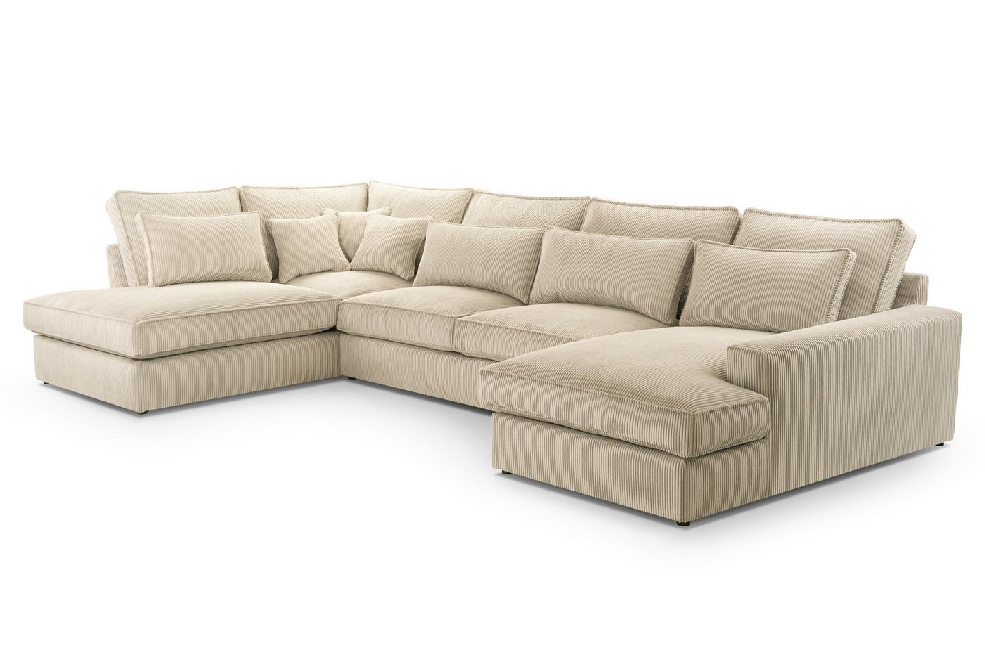 AN-MOEBEL4U Ecksofa Eckcouch MATTEO U 398x176/225x93, Polyurethanschaum T35 von AN-MOEBEL4U