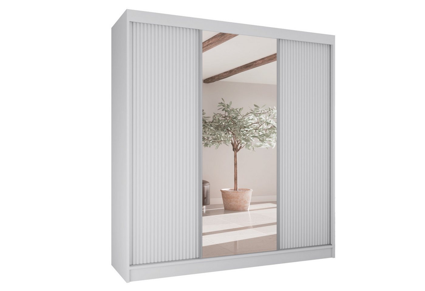 AN-MOEBEL4U Schwebetürenschrank FABIO 200/215/61 mit Spiegel. Front geriefelt. AN-MOEBEL4U Schwebetürenschrank FABIO 200/215/61 mit Spiegel. Front geriefelt. von AN-MOEBEL4U