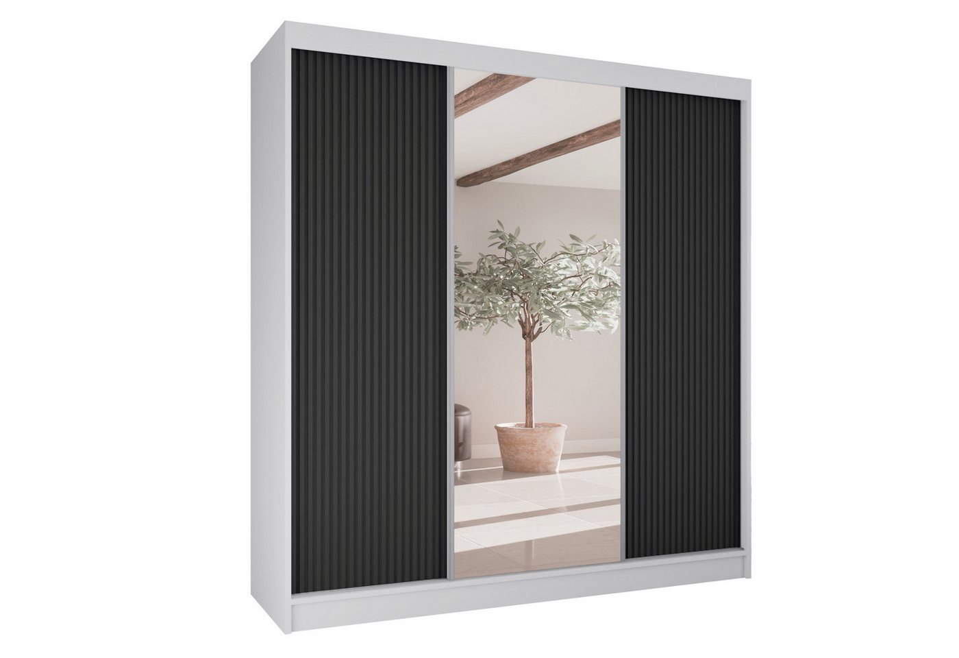 AN-MOEBEL4U Schwebetürenschrank FABIO 200/215/61 mit Spiegel. Front geriefelt. AN-MOEBEL4U Schwebetürenschrank FABIO 200/215/61 mit Spiegel. Front geriefelt. von AN-MOEBEL4U