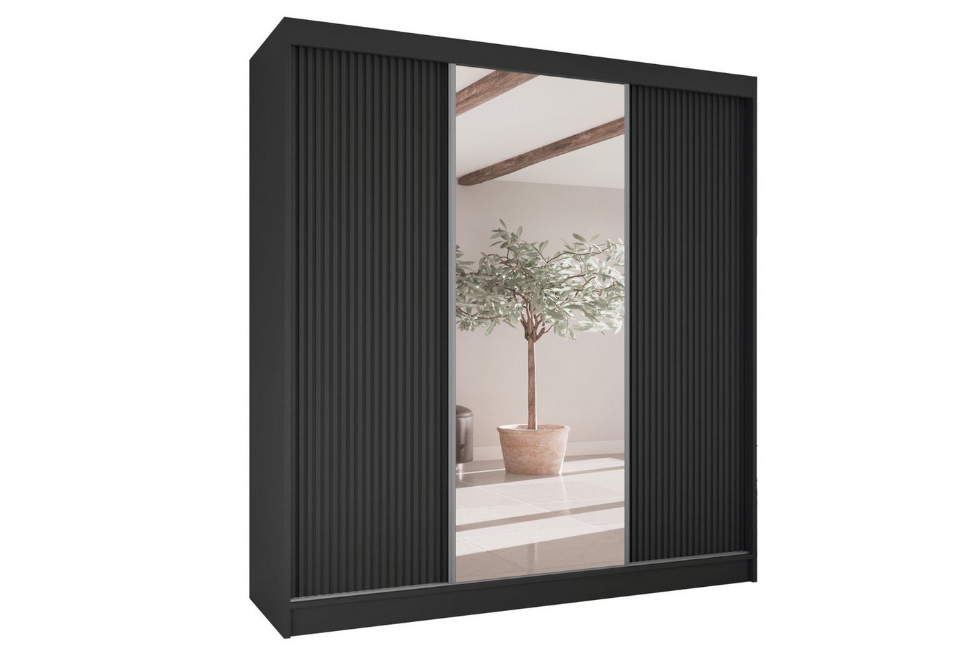 AN-MOEBEL4U Schwebetürenschrank FABIO 200/215/61 mit Spiegel. Front geriefelt. AN-MOEBEL4U Schwebetürenschrank FABIO 200/215/61 mit Spiegel. Front geriefelt. von AN-MOEBEL4U