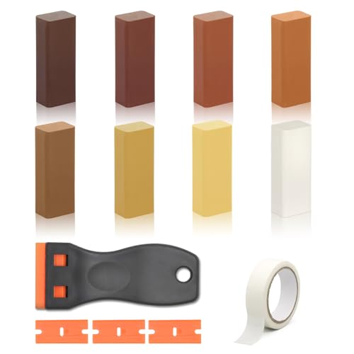Hartwachs Reparaturset, Laminat Reparaturset 8 Farben, Fliesen Reparaturset, Parkett Reparaturset, Raufaser Reparatur, Holz Reparaturset, Vinyl Reparaturset für Laminat, Holz, PVC, Küchenplatte von AN-WATTY