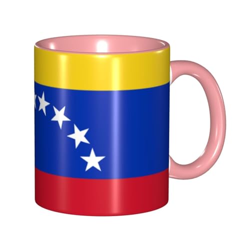 Tasse mit Flagge von Venezuela, zweifarbige Keramiktasse, 330 ml, mikrowellengeeignet, perfekt für Zuhause, Büro oder Geschenk (9,5 cm breit) von ANABPRMA