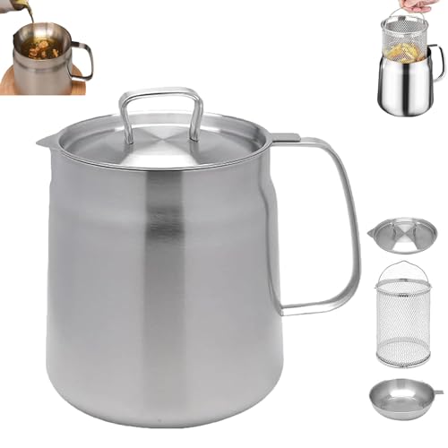 ANAIUCY Stainless Steel Oil Filter Pot,304 Stainless Steel, Large Capacity, Versatile Oil Filter Vessel,Cooking Oil Container with Strainer,Kitchen Cooking Oil Filter with Fried Basket ANAIUCY Stainless Steel Oil Filter Pot,304 Stainless Steel, Large Capacity, Versatile Oil Filter Vessel,Cooking Oil Container with Strainer,Kitchen Cooking Oil Filter with Fried Basket von ANAIUCY
