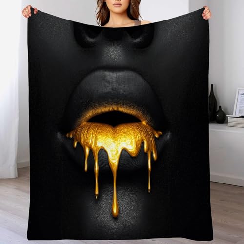 Flanelldecke, 130 × 150 cm Kuscheldecke für Couch, Schwarz Warm Decke, Sexy Frauenlippen leichte weiche gemütliche All Seasons Lounge Wohnzimmer-Deko-Decke, 3D Einfachheit Drucken Wohndecke Flanelldecke, 130 × 150 cm Kuscheldecke für Couch, Schwarz Warm Decke, Sexy Frauenlippen leichte weiche gemütliche All Seasons Lounge Wohnzimmer-Deko-Decke, 3D Einfachheit Drucken Wohndecke von ANALTIRCE