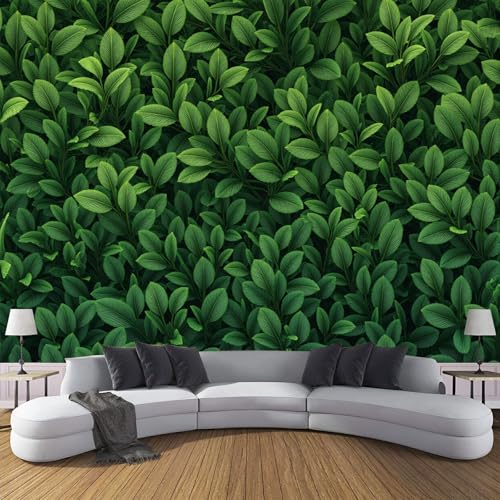 Fototapete 3D Effekt Handgezeichnete Pflanzen Tapete Dichtes Laub Tapeten Vliestapete Modern Wandtapete Wohnzimmer Wanddeko Motivtapeten 150×105cm(W×H) von ANALTIRCE