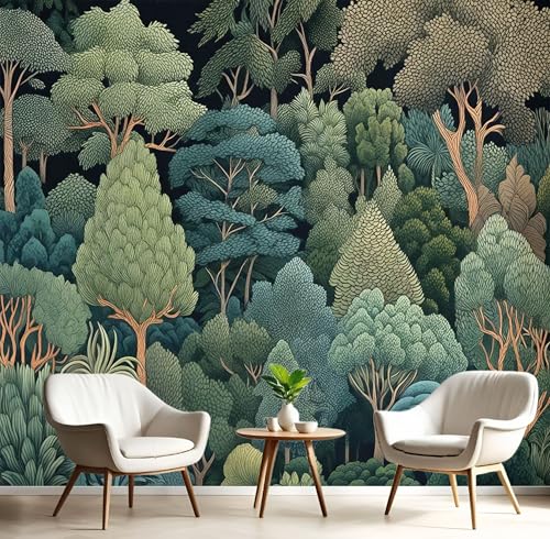 Fototapete Dichter Wald Motivtapeten Tapete Wald Pflanzen Blätter Tapeten Vliestapete Modern Wandtapete Wohnzimmer Schlafzimmer Tapete Wanddeko 150×105cm(W×H) von ANALTIRCE