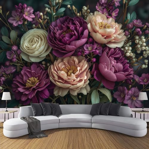 Fototapete Elegant Blumenstrauß Blumen Motivtapeten Tapete Pfingstrose Pflanze Tapeten Vliestapete Modern Wandtapete Wohnzimmer Schlafzimmer Tapete Wanddeko 350×256cm(W×H) von ANALTIRCE