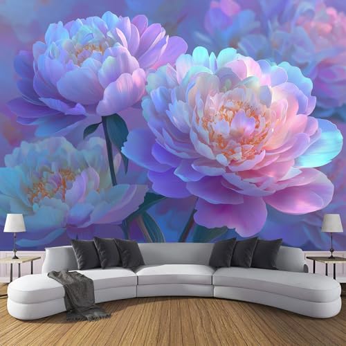 Fototapete Elegante Pfingstrosenblüten Motivtapeten Tapete Landschaft Pflanzen Tapeten Vliestapete Modern Wandtapete Wohnzimmer Schlafzimmer Tapete Wanddeko 150×105cm(W×H) von ANALTIRCE