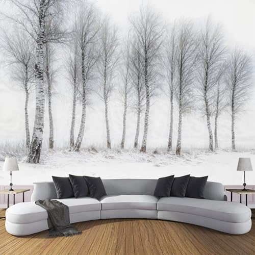 Fototapete Nebel Wald 150×105cm(W×H) Vlies Tapeten Abstrakt Pflanzen Wald Muster 3D Tapete Wanddeko, Moderne Wandtapete Wohnzimmer Schlafzimmer von ANALTIRCE