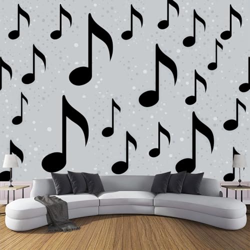 Fototapete Schwarze Noten Motivtapeten Tapete Einfach Musik Thema Tapeten Vliestapete Modern Wandtapete Wohnzimmer Schlafzimmer Tapete Wanddeko 375×270cm(W×H) von ANALTIRCE