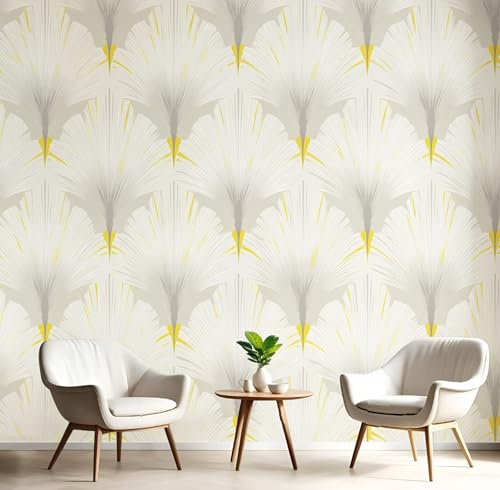 Fototapete Sektor Geometrisch 400×280cm(W×H) Vlies Tapeten Elegant Farbverlauf Streifen Muster 3D Tapete Wanddeko, XXL Moderne Wandtapete Wohnzimmer Schlafzimmer von ANALTIRCE