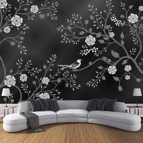 Tapete Fototapete 3D Chinesischer Stil Blumen Vögel 150×105cm(W×H) Vliestapete Wandbild Fototapeten, Retro Geblümt Vlies Tapeten Wandtapete Schlafzimmer, Wohnzimmer, TV Hintergrund von ANALTIRCE