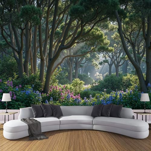 Tapete Fototapete 3D Sonnenschein Blumen 150×105cm(W×H) Vliestapete Wandbild Fototapeten, Natur Wald Vlies Tapeten Wandtapete Schlafzimmer, Wohnzimmer, TV Hintergrund von ANALTIRCE