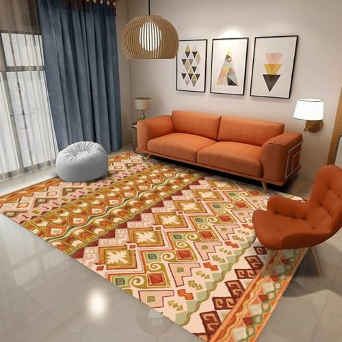 Vintage-Teppiche Für Wohnzimmer,Groß,270 X 360 Cm,Rot,Marokkanischer Sofa-/Tee-Teppich,Moderner Teppich,Kristall-Samtteppich Im Ethnischen Stil,Große Schlafzimmerteppiche,Einfacher Sofa-/Couchtisc von ANALTIRCE