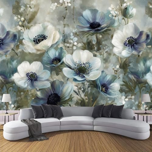 Wandtapete Abstrakte Blütenblätter Pflanzen Fototapeten 150×105cm(W×H) fototapete Blumen Vlies wand wandbild 3D modern ohne Klebstoffrückseite, ideal für Wohnzimmerwand von ANALTIRCE
