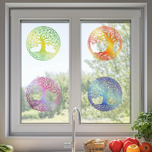 ANATTASOUL Fensterbilder Doppelseitig Baum des Lebens Fensterdeko Wiederverwendbar Fenstersticker Selbstklebend Fenster Aufkleber Deko Frühling Sommer für Kinderzimmer Badezimmer ANATTASOUL Fensterbilder Doppelseitig Baum des Lebens Fensterdeko Wiederverwendbar Fenstersticker Selbstklebend Fenster Aufkleber Deko Frühling Sommer für Kinderzimmer Badezimmer von ANATTASOUL