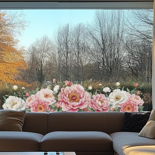 ANATTASOUL Fensterbilder Doppelseitig Pfingstrose Fensterdeko Wiederverwendbar Fenstersticker Selbstklebend Fenster Aufkleber Deko Frühling Sommer für Kinderzimmer Badezimmer ANATTASOUL Fensterbilder Doppelseitig Pfingstrose Fensterdeko Wiederverwendbar Fenstersticker Selbstklebend Fenster Aufkleber Deko Frühling Sommer für Kinderzimmer Badezimmer von ANATTASOUL
