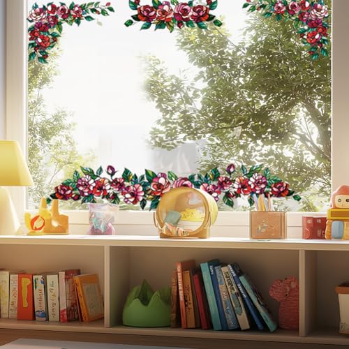 ANATTASOUL Fensterbilder Doppelseitig Rose Fensterdeko Wiederverwendbar Fenstersticker Selbstklebend Fenster Aufkleber Deko Frühling Sommer für Kinderzimmer Badezimmer ANATTASOUL Fensterbilder Doppelseitig Rose Fensterdeko Wiederverwendbar Fenstersticker Selbstklebend Fenster Aufkleber Deko Frühling Sommer für Kinderzimmer Badezimmer von ANATTASOUL