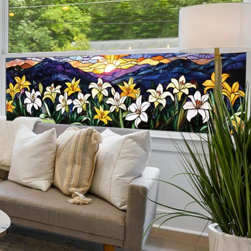 ANATTASOUL Fensterbilder Und Lilien Doppelseitig Fensterdeko Wiederverwendbar Fenstersticker Selbstklebend Fenster Aufkleber Deko Frühling Sommer für Glas Kinderzimmer Badezimmer ANATTASOUL Fensterbilder Und Lilien Doppelseitig Fensterdeko Wiederverwendbar Fenstersticker Selbstklebend Fenster Aufkleber Deko Frühling Sommer für Glas Kinderzimmer Badezimmer von ANATTASOUL