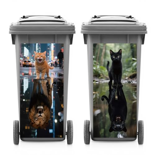ANATTASOUL Mülleimer Aufkleber, 2 Blätter Mülltonnen Aufkleber Katze Und Löwe Selbstklebend Aufkleber für Mülltonnen Mülleimer Aufkleber für Behälter, Kühlschrank, Haus, Wanddekoration ANATTASOUL Mülleimer Aufkleber, 2 Blätter Mülltonnen Aufkleber Katze Und Löwe Selbstklebend Aufkleber für Mülltonnen Mülleimer Aufkleber für Behälter, Kühlschrank, Haus, Wanddekoration von ANATTASOUL