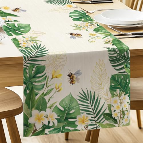 ANATTASOUL Tischläufer Monstera und Palmblatt, Saisonnal Sommer Küche Tisch Dekoration Drinnen Urlaub Party Dekor 33x183 cm ANATTASOUL Tischläufer Monstera und Palmblatt, Saisonnal Sommer Küche Tisch Dekoration Drinnen Urlaub Party Dekor 33x183 cm von ANATTASOUL