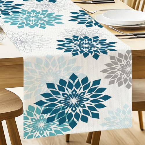 ANATTASOUL Tischläufer Silhouette Blumen und Dahlien, Saisonnal Sommer Küche Tisch Dekoration Drinnen Urlaub Party Dekor 33x183 cm ANATTASOUL Tischläufer Silhouette Blumen und Dahlien, Saisonnal Sommer Küche Tisch Dekoration Drinnen Urlaub Party Dekor 33x183 cm von ANATTASOUL