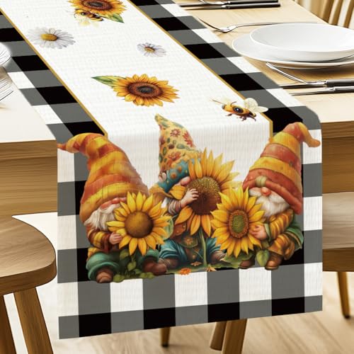 ANATTASOUL Tischläufer Sonnenblume kariert, Saisonnal Sommer Küche Tisch Dekoration Drinnen Urlaub Party Dekor 33x183 cm ANATTASOUL Tischläufer Sonnenblume kariert, Saisonnal Sommer Küche Tisch Dekoration Drinnen Urlaub Party Dekor 33x183 cm von ANATTASOUL