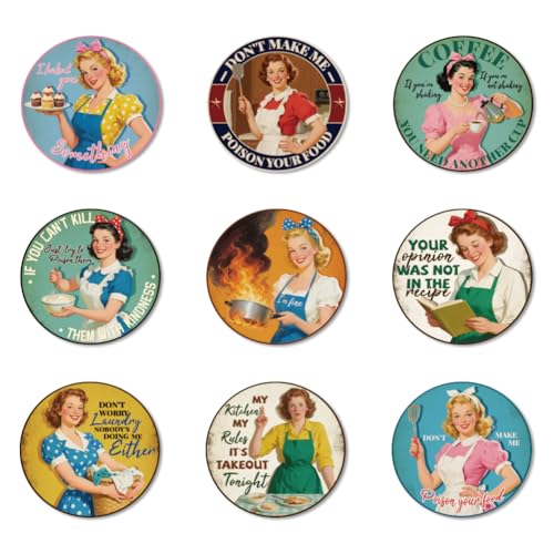 ANATTASOUL Untersetzer Holz Rund, 9 Stück Retro-Hausfrau Holzuntersetzer Wiederverwendbare Holz Rund Untersetzer, Tasse Coaster Mat für Zuhause Büro und Bar Tischdeko Sommer ANATTASOUL Untersetzer Holz Rund, 9 Stück Retro-Hausfrau Holzuntersetzer Wiederverwendbare Holz Rund Untersetzer, Tasse Coaster Mat für Zuhause Büro und Bar Tischdeko Sommer von ANATTASOUL