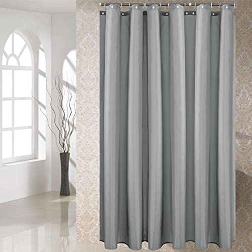 ANAZOZ Badevorhang 100x200cm, Duschvorhang mit Ringe Polyester Anti Schimmel Einfarbig Hellgrau von ANAZOZ