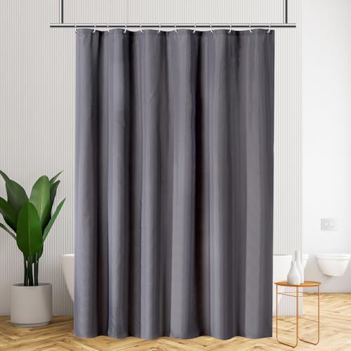 ANAZOZ Dusch Gardine 80x180cm, Duschvorhang Polyester Anti-Schimmel Waschbar Einfarbig Dunkelgrau von ANAZOZ