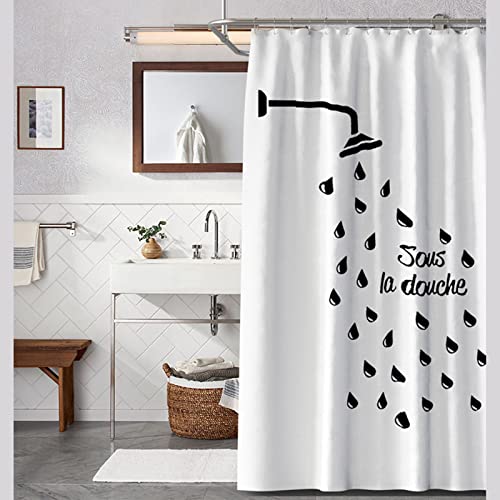 ANAZOZ Duschvorhang, Anti-Feuchtigkeit, 100 x 180 cm, unter der Dusche, Schwarz/Weiß, Badezimmer, Duschdecke von ANAZOZ